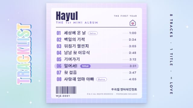 아이돌 데뷔 9번째 장면 — 수록곡